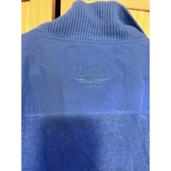 Escales Paris 100% Linen 1/4 Zip Sweater Blue Men's Limited Edition Size L - Picture 8 of 9